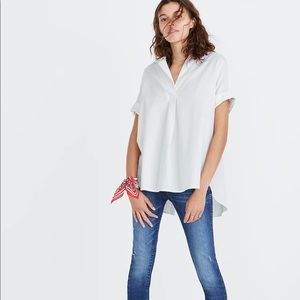 Madewell Courier Button-Back Shirt in Pure White